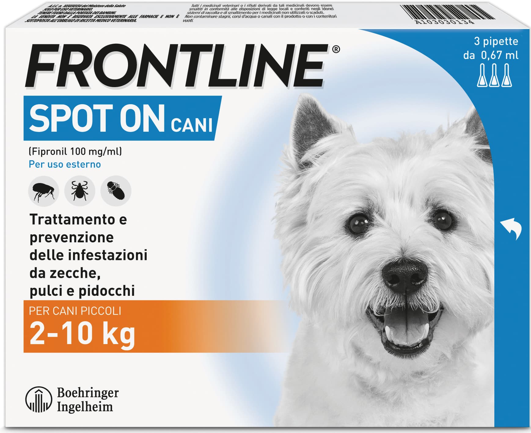 Antiparassitario Spot On per Cani 2÷10 kg (cf. 3 Pipette) Frontline - 2