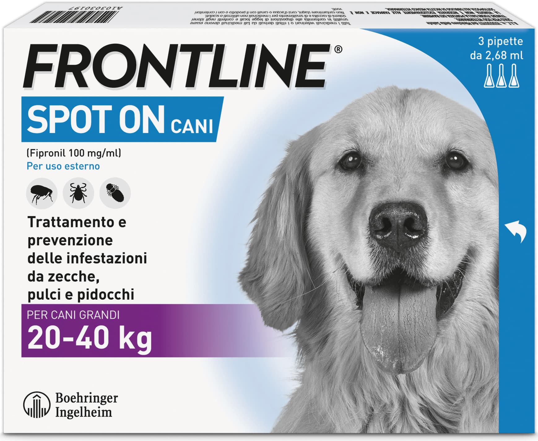 Antiparassitario Spot On per Cani 20÷40 kg (cf. 3 Pipette) Frontline - 2