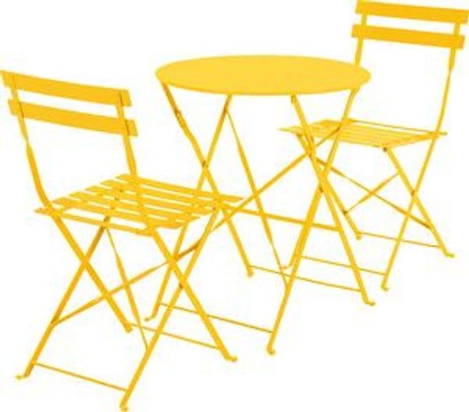 Tavolo e 2 Sedie Giallo Set Bistrot Marsiglia - 2