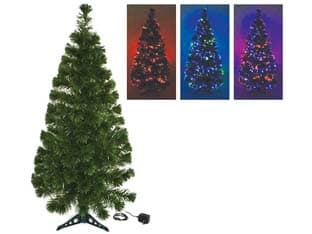 Albero di Natale a Fibre Ottiche Multicolor 120 cm H. Base in Plastica - 2