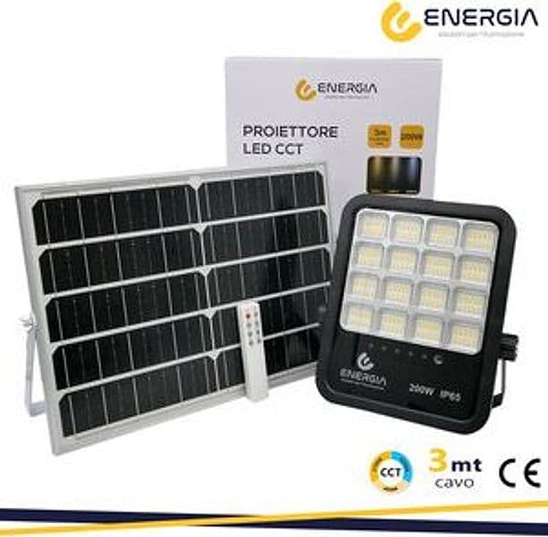 Faro con Pannello Solare 200W 2200LM Cct Telecom - 2