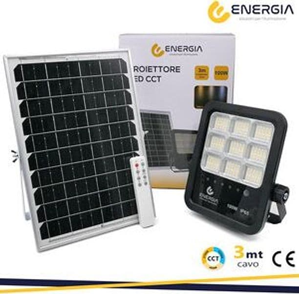 Faro con Pannello Solare 100W 1100LM Cct Telecom - 2