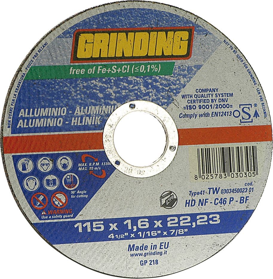 Mola Abrasiva per Grinding Alluminio 50 Pezzi Ø 115 X 1,6