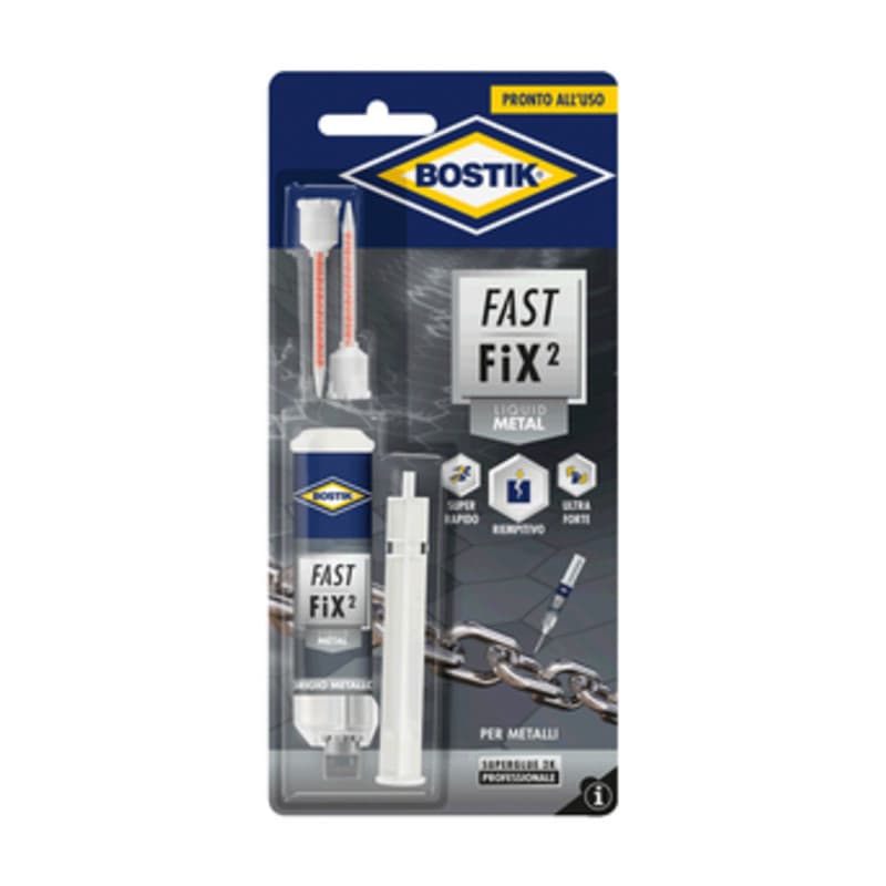 Colla Fast Fix Liquid Metal 10 g Blister Bostik 6 Pezzi - 2