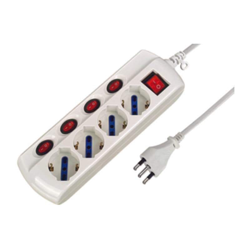 Multipresa 4P Bip Schuko C 5 Interr FIG.5 Electraline 3PMARK - 2