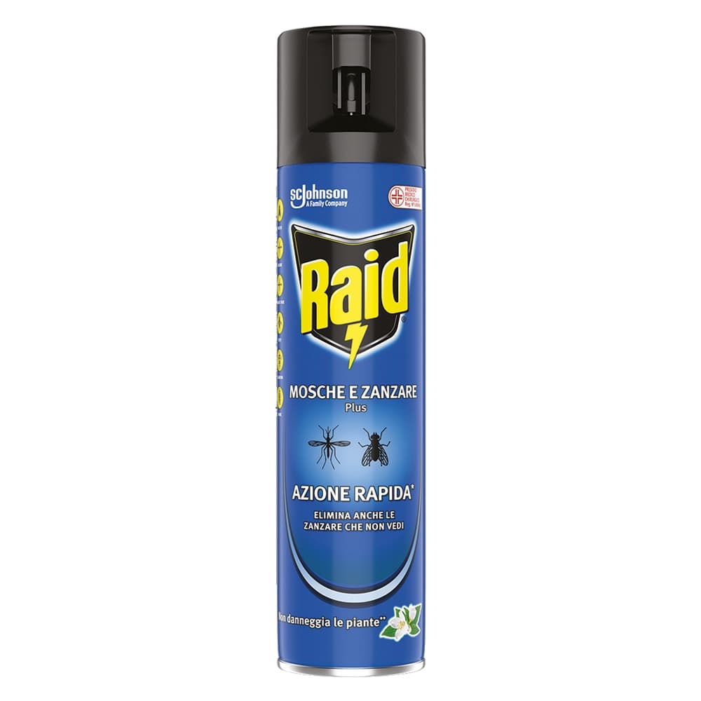 Insetticida Spray Raid Mosche e Zanzare Plus 400 ml