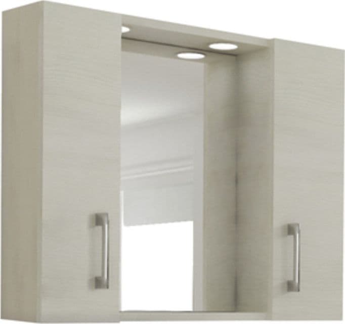Specchio da Bagno 960 a 2 Ante Rovere Bianco - 2