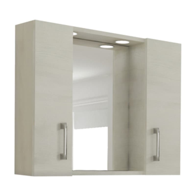 Specchio da Bagno 960 a 2 Ante Rovere Bianco - 2