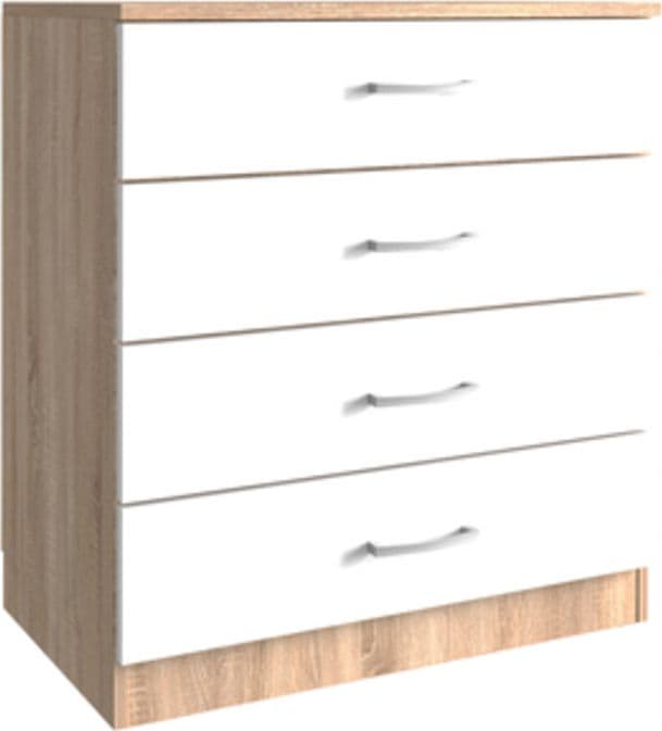 Kit Cassettone 4 Cassetti 70 x 40XH72 Cm Rovere Bianco Kitwood Industry - 2