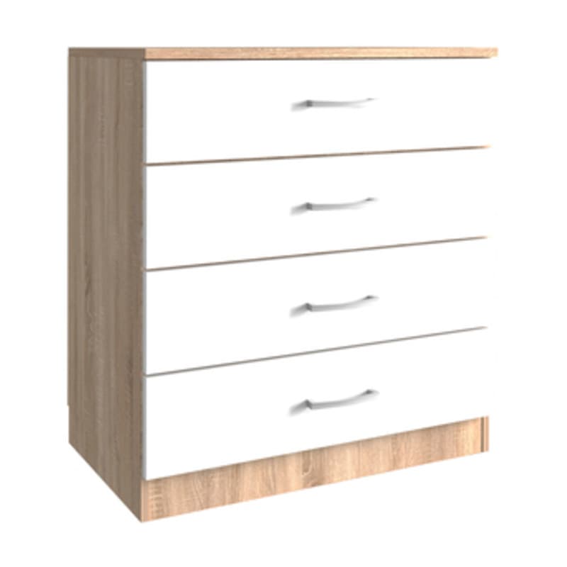 Kit Cassettone 4 Cassetti 70 x 40XH72 Cm Rovere Bianco Kitwood Industry - 2