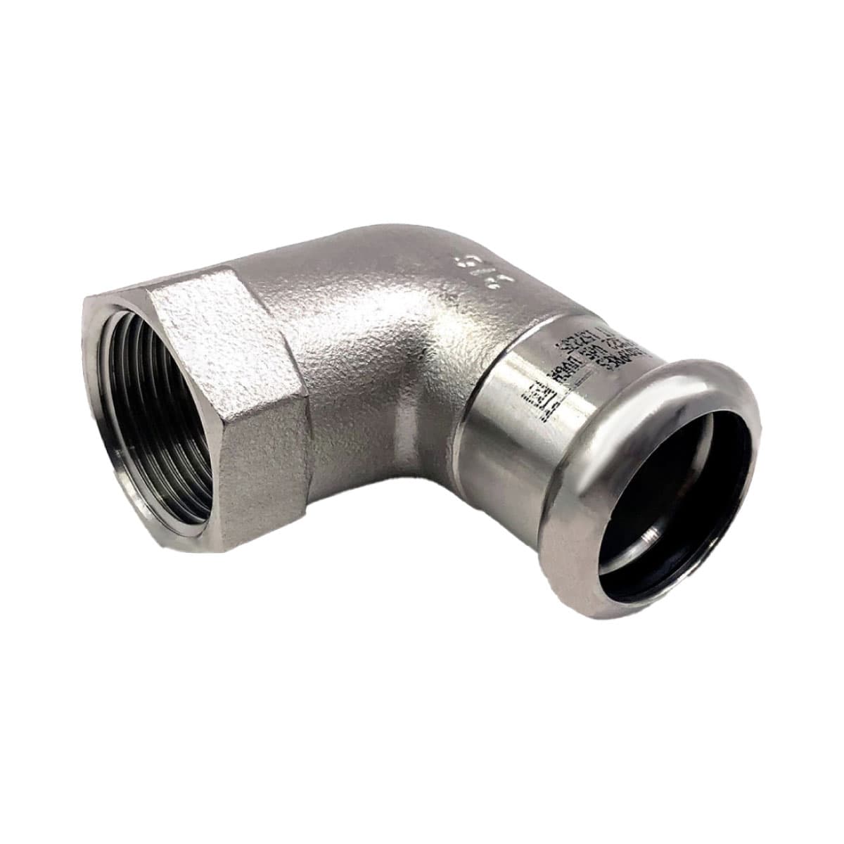 Raccordo Curvo 90 ° Pressare in Acciaio INOX Doppia Femmina ¾x Ø 22 RMR - 2