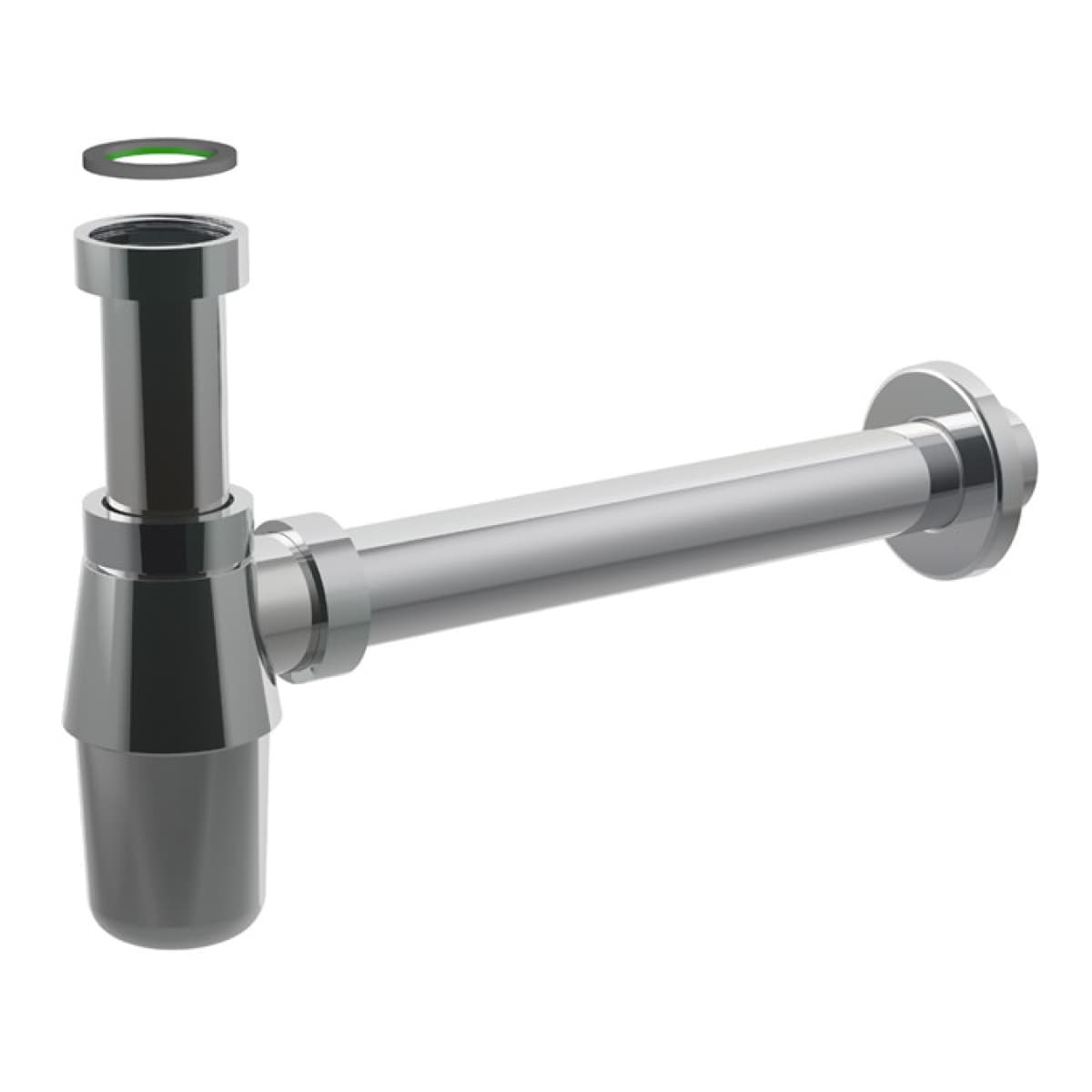 Sifone Scarico a Bottiglia Ottone Attacco Piletta 1 Ø 26 x 250 mm BON - 2