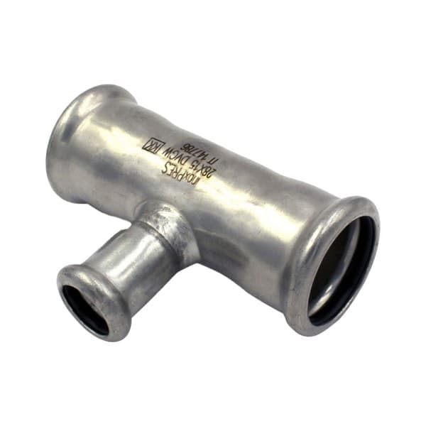 Raccordo Tee Pressare Intermedio Ridotto in Acciaio INOX Ø 22XØ18XØ22 RMR - 2