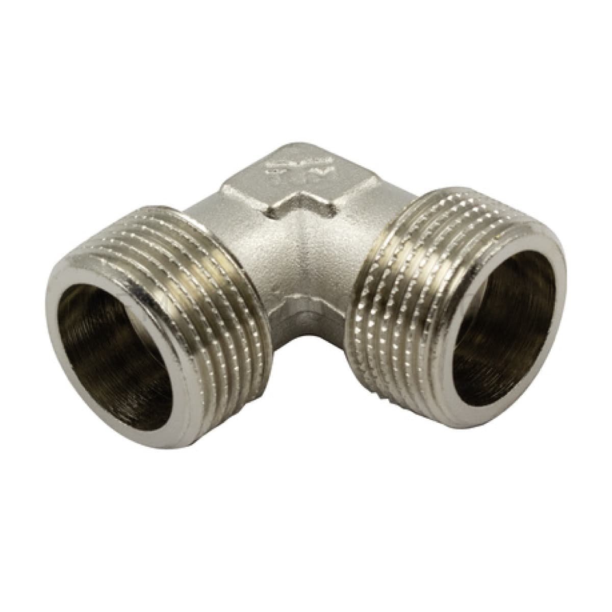 Raccordo Curvo Intermedio Doppio Maschio in Ottone Nichelato ½ x ½ TIM - 2