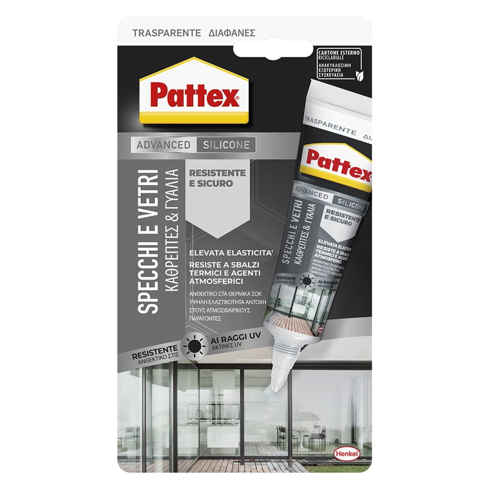 Silicone Neutro Trasparente Pattex Pattex Vetri 50 ml - 2