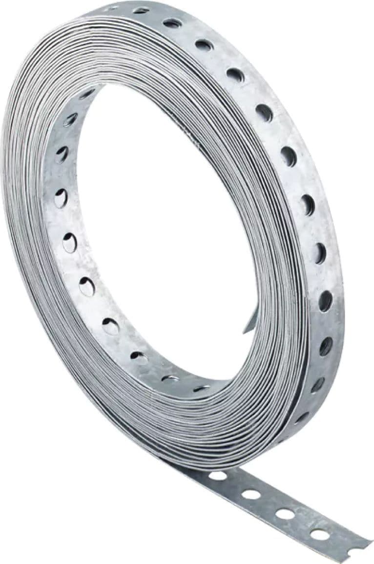 Bandella Preforata in Metallo Zincata 10 m Largh. 12 mm FIS - 2