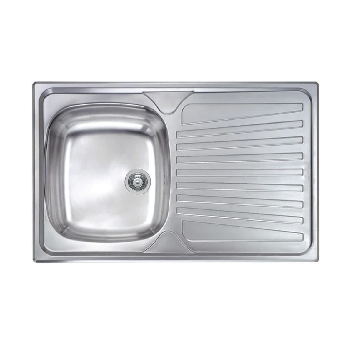 LAVELLO CUCINA DA INCASSO IN ACCIAIO INOX 1 VASCA CON GOCCIOLATOIO MODELLO MONDIAL - CM.86x50 VASCA SINISTRA - PROFONDITÀ VASCA: 15 CM  - HID - 2