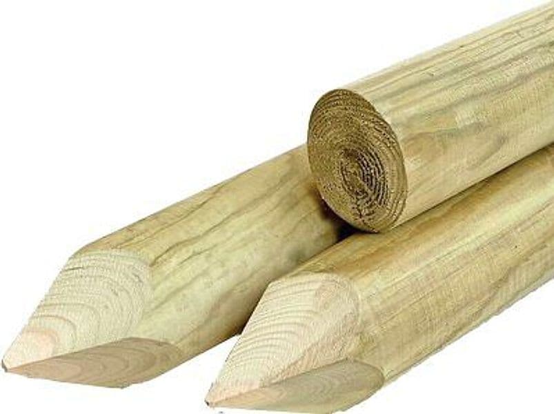 Palo Tondo con Punta Legno Euro Pino Impregnato Cm 3 H.cm 150 - 2