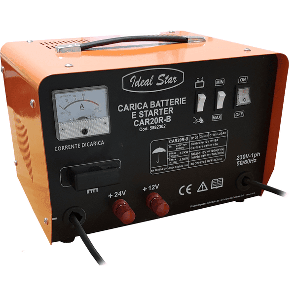 Caricabatteria Avviatore CAR20 R B Ideal Star Funzione Tensione 12 e 24 V - 2