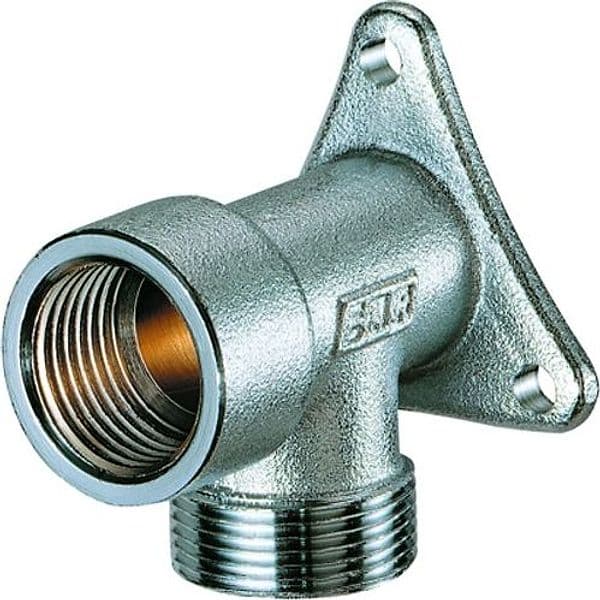 Raccordo Curvo Femmina Ottone Cromato Flangiato 1/2 Maschio Far - 2