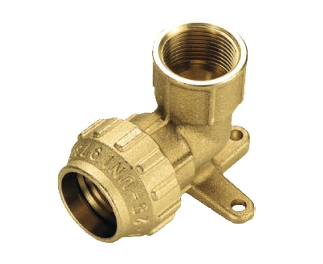 Raccordo Curvo in Ottone Femmina Flangiato Ø 25 x ¾ Tiemme Raccorderie - 2
