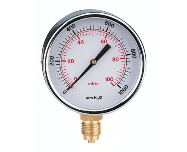 Manometro Gas Attacco Radiale 0 60 Mbar Ø 80 Caleffi - 2