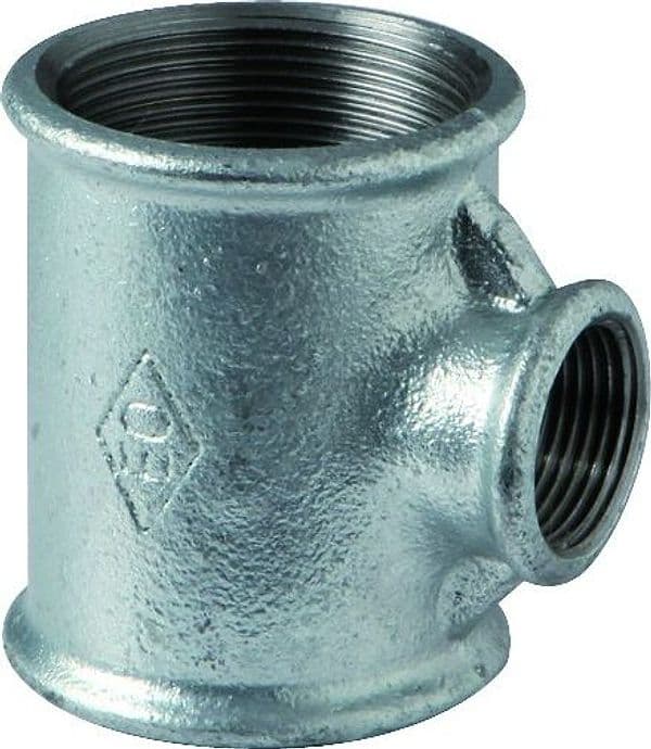 Raccordo Tee Ridotto Femmina in Ghisa Malleabile Zincata 2 x Georg Fisher - 2