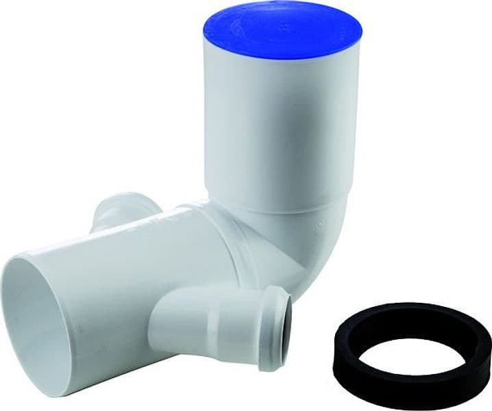 Curva Scarico WC Prolungata ad Innesto in PP con 2 Attacchi Wavin Italia - 2