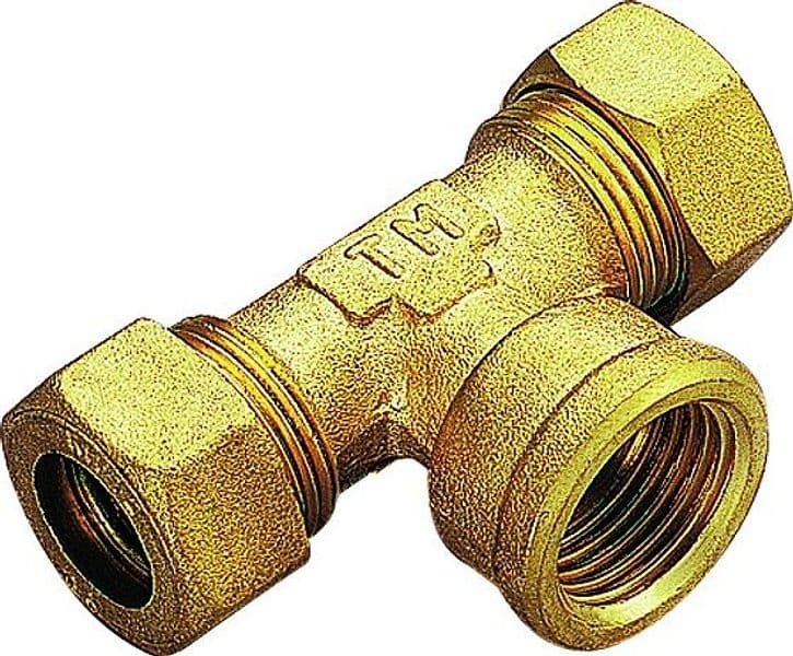 Raccordo Tee Femmina con Tenuta o Ring per Tubo Rame Tiemme 3093 422 - 2