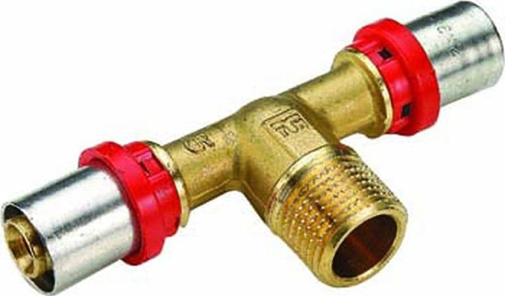 Raccordo Tee Maschio per Tubo Multistrato Pressare Tiemme 16581 214