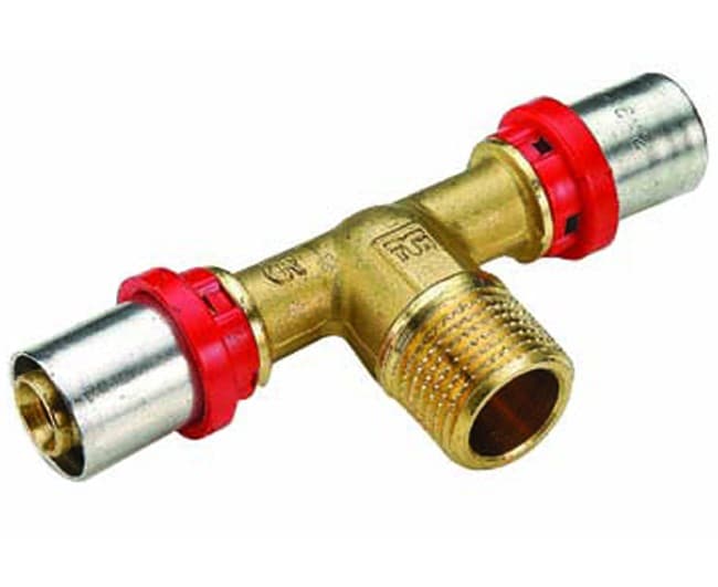 Raccordo Tee Maschio per Tubo Multistrato Pressare Tiemme 16581 214 - 2
