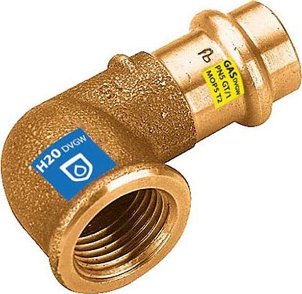 Raccordo Curvo a Pressare Femmina in Bronzo Serie Frabopress Kombi 1/2Ø15 - 2