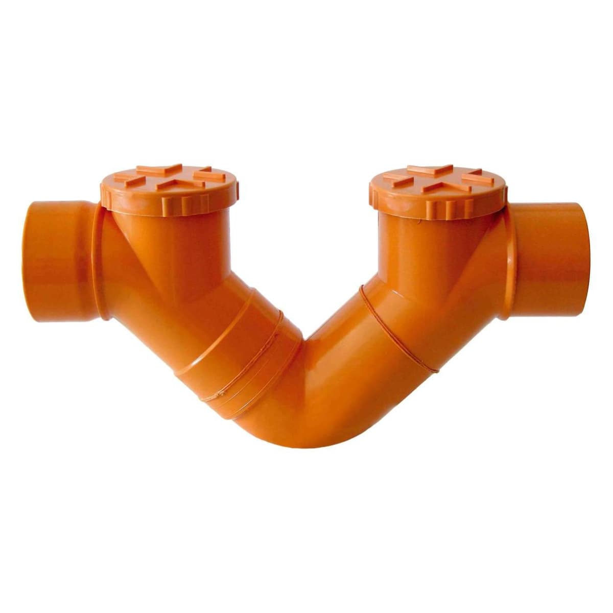 Sifone Firenze 2 Vie in PVC Arancio ad Incollaggio Ø 100 - 2