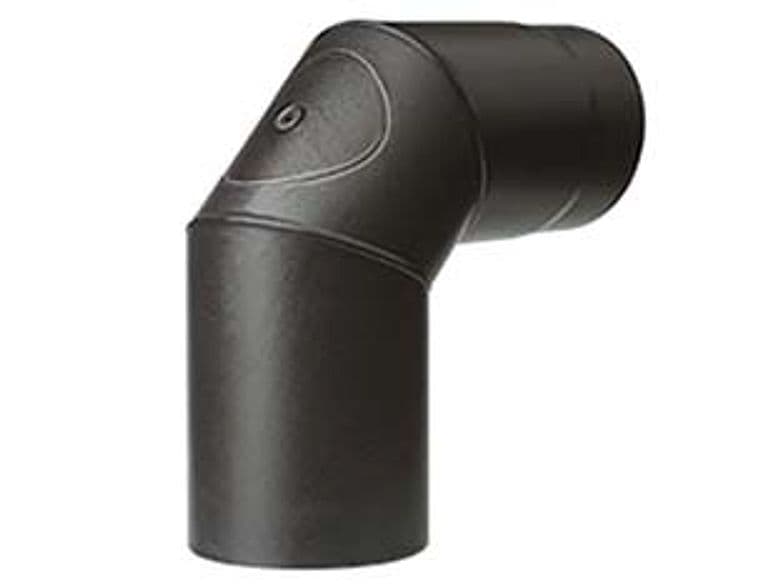 Gomito 90° Porc. C Ispezione Stufe a Legna Nero Opaco Ala Smalto Cod 363303 - 2