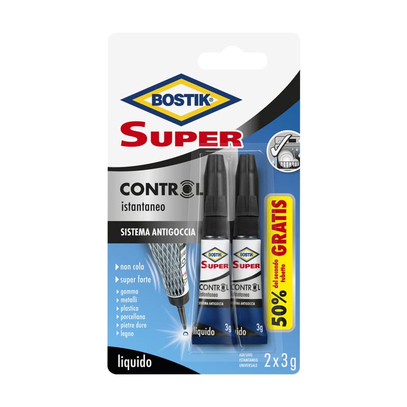 Bostik Super Control Istantaneo 2 x 3 g Blister 24 Pezzi