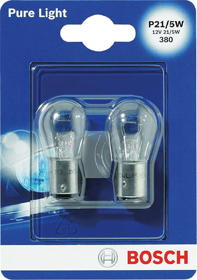 LAMPADINA PER FARO POSTERIORE P21/4W - 12 V - 21/4 W  2 pezzi  - BOSCH - 2