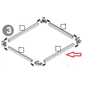 Ricambio Profilo Grande Base Sup con Guida per Kit Coprilavatrice Resina - 2