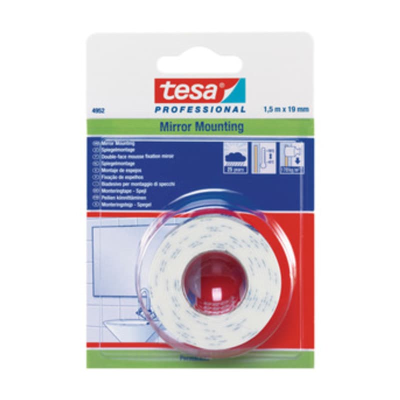 Nastro Biadesivo Tesa per Specchi 19MMX1,5M Tesa 12 Pezzi - 2