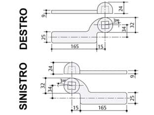 Braccio Inferiore per Chiudiporta a Pavimento Sinistro AC3 (MA0003K0) Assa - 2