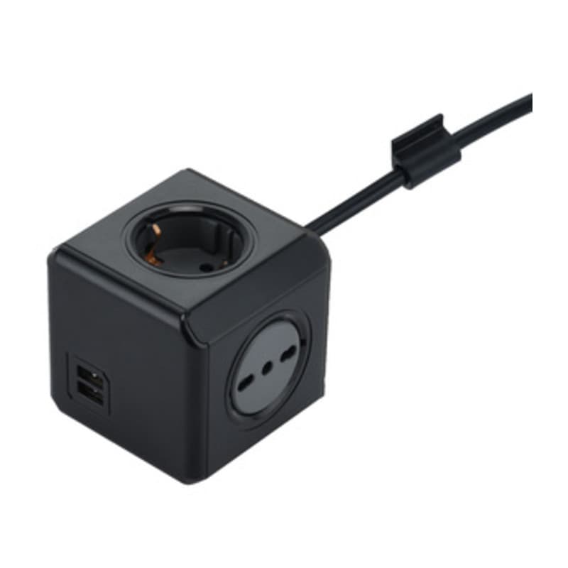 Multipresa Cubo Dual 2 Schuko e 2BIP e 2USB 2.1A - 2