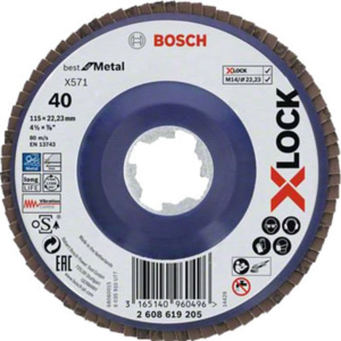 Bosch a Disco Lamellare Xlock Gr 40 Ø 115 mm Bosch 10 Pezzi - 2