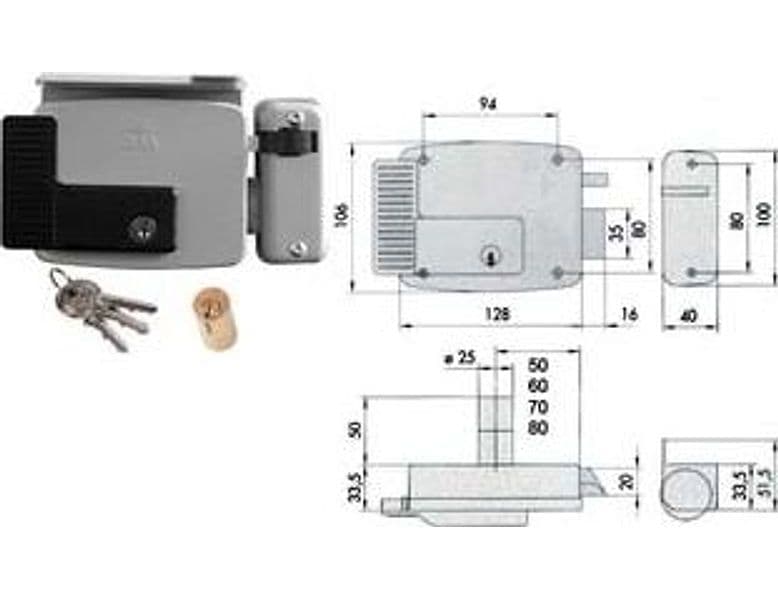 Elettroserratura per Cancelli con Tetto Verniciata 11721 N7 70 mm Sx – Cisa