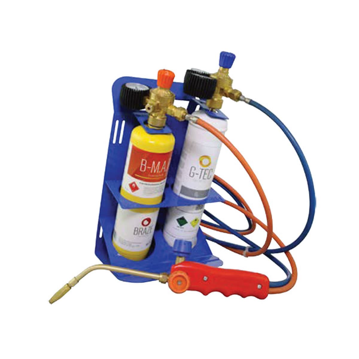 KIT SALDOBRASATURA PROFESSIONALE CON RIDUTTORI PRESSIONE MANOMETRI E BOMBOLE OSSIGENO + B-FLAME MODE   - GER - 2