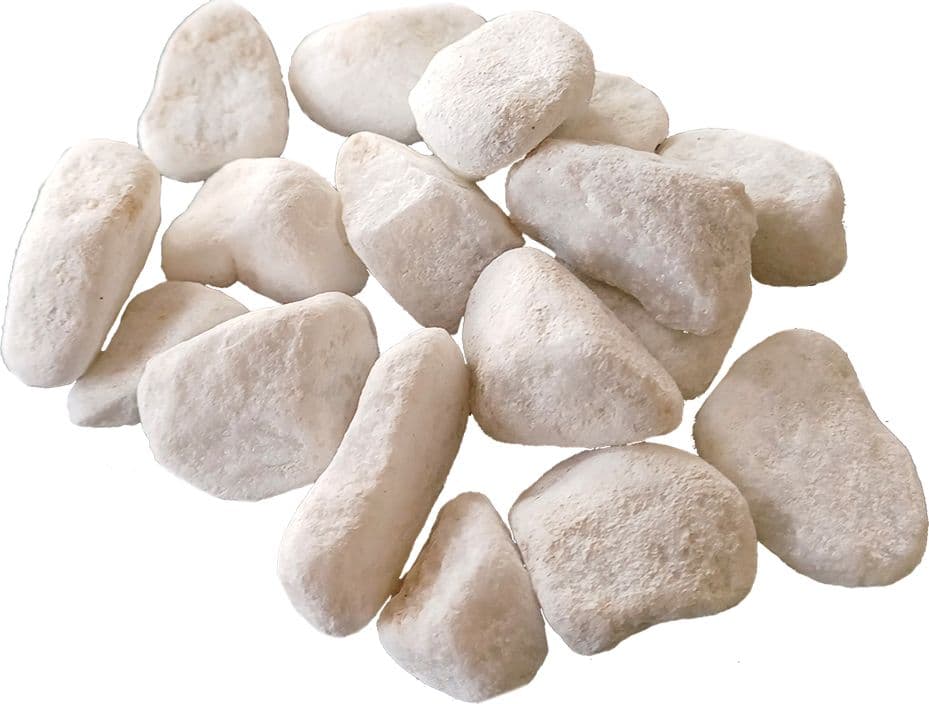 Ciottoli Ornamentali Granulometria 25 Bianco Carrara 40 mm - 2