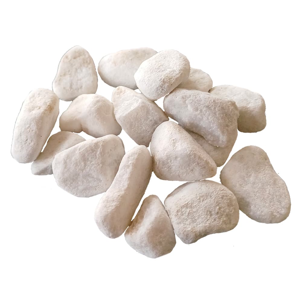 Ciottoli Ornamentali Granulometria 25 Bianco Carrara 40 mm - 2