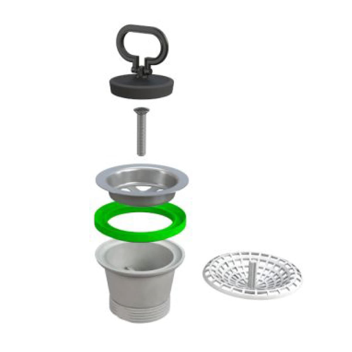 PILETTA DI SCARICO CON CESTELLO MODELLO SIMPLEX PER LAVELLO IN ACCIAIO - 11/2 ø70  - BON - 2