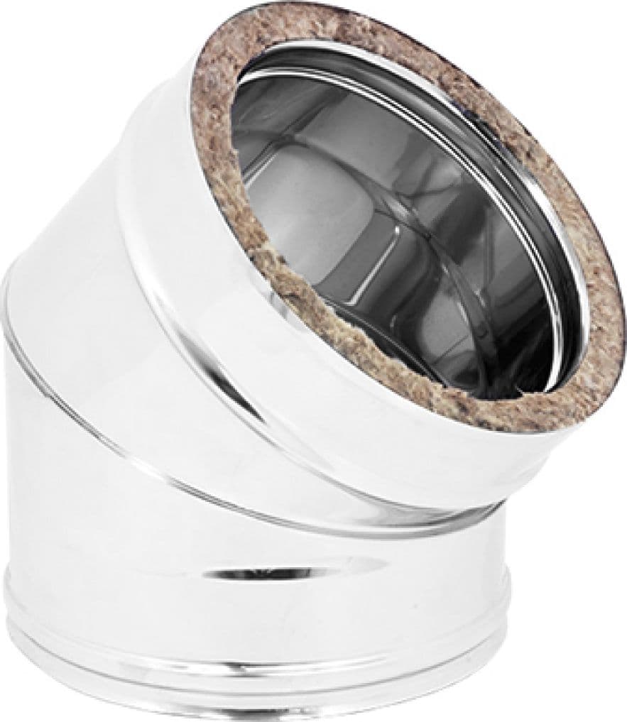 Curva 45 ° Doppia Parete Acciaio INOX AISI 316 250 Esterno Sp. 05 mm EUF – Europrofil