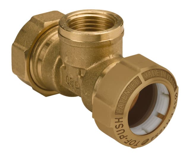 Raccordo in Ottone a Tee Femmina Tof Push Ø 25 x ¾XØ25 EFFEBI - 2