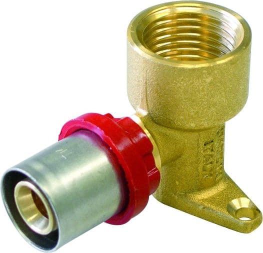 Raccordo a Pressare Curvo Femmina Flangiato H 52 16 x 1/2 Multistrato - 2