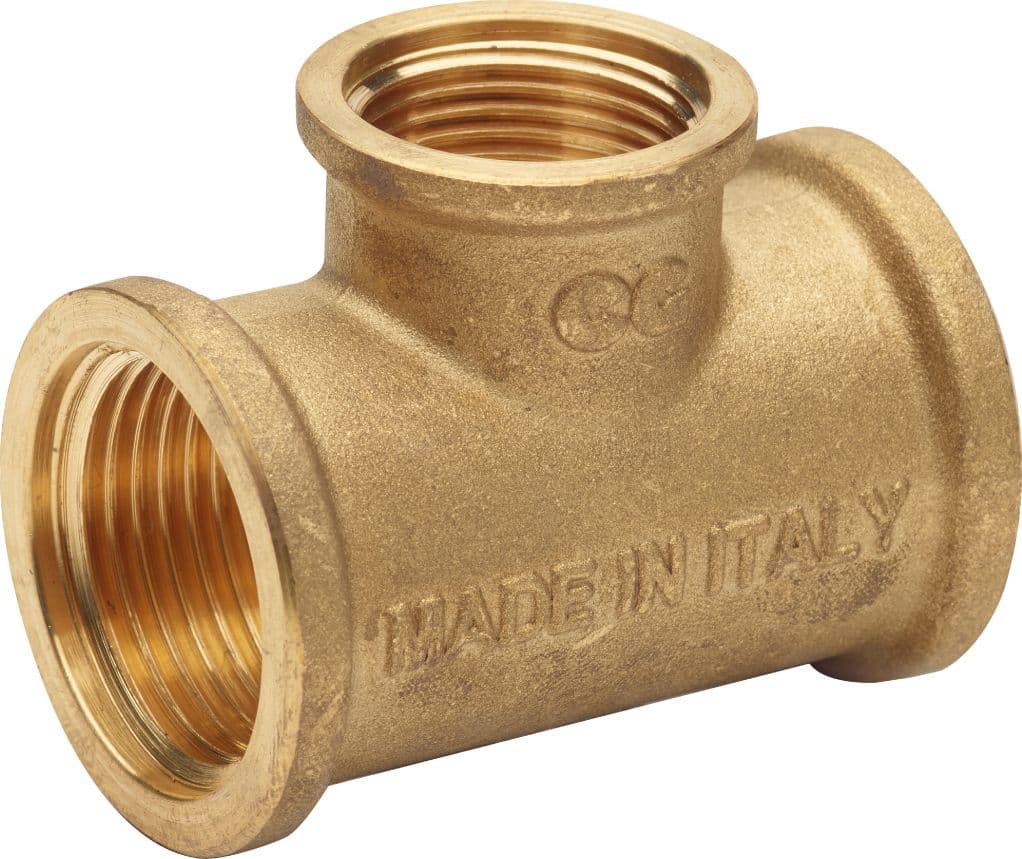 Raccordo Tee Ridotto Femmina in Ottone Giallo 1500 3/4 x 1/2 x 3/4 - 2